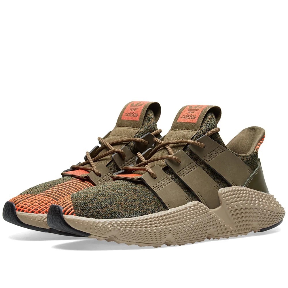 Adidas Prophere Olive and Solar Red Sneakers Size 5 1/2 Women’s